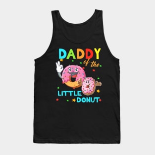 Daddy Of The Little Donut Birthday Shirt Daddy Donut Tank Top